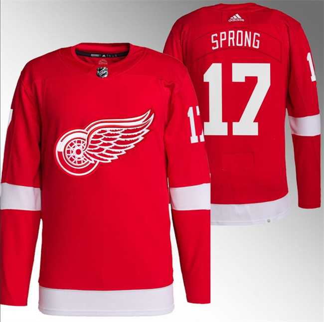 Mens Detroit Red Wings #17 Daniel Sprong Red Stitched Jersey Dzhi->->NHL Jersey